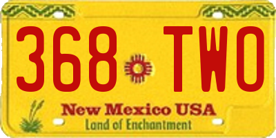 NM license plate 368TWO