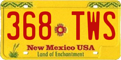 NM license plate 368TWS
