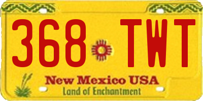 NM license plate 368TWT