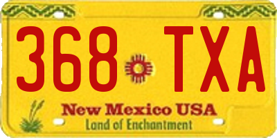 NM license plate 368TXA