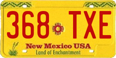NM license plate 368TXE