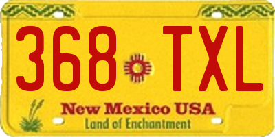 NM license plate 368TXL