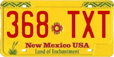 NM license plate 368TXT
