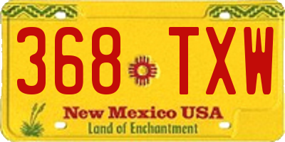 NM license plate 368TXW