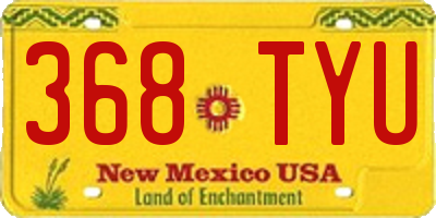 NM license plate 368TYU