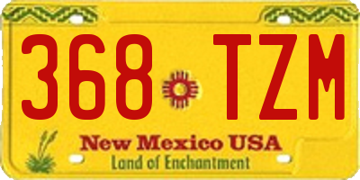 NM license plate 368TZM