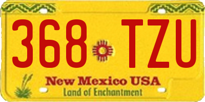 NM license plate 368TZU