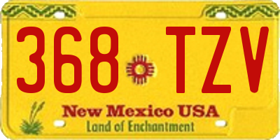 NM license plate 368TZV