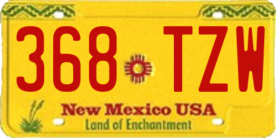 NM license plate 368TZW