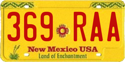 NM license plate 369RAA