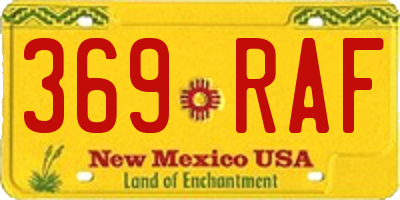 NM license plate 369RAF