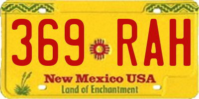 NM license plate 369RAH