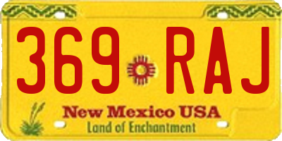 NM license plate 369RAJ