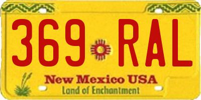 NM license plate 369RAL