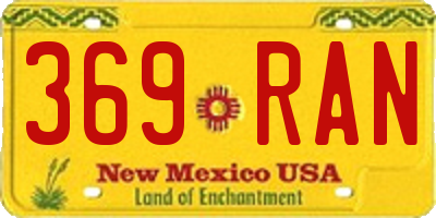 NM license plate 369RAN