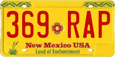NM license plate 369RAP