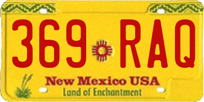 NM license plate 369RAQ