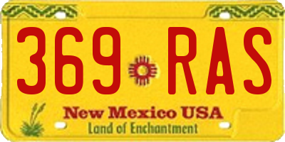 NM license plate 369RAS