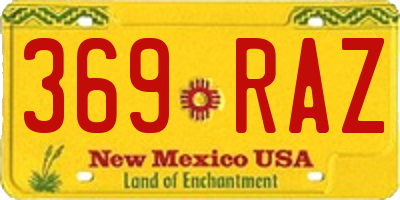 NM license plate 369RAZ