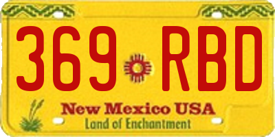 NM license plate 369RBD