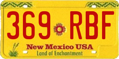 NM license plate 369RBF