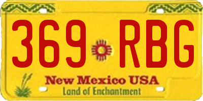 NM license plate 369RBG