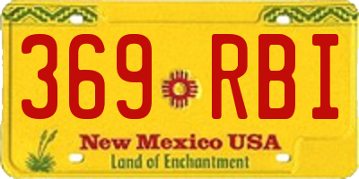NM license plate 369RBI