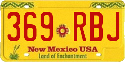 NM license plate 369RBJ