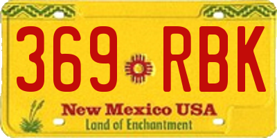 NM license plate 369RBK
