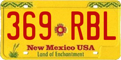NM license plate 369RBL