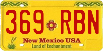 NM license plate 369RBN