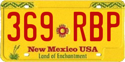 NM license plate 369RBP