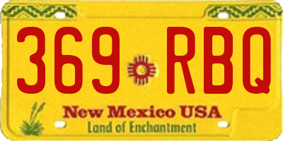 NM license plate 369RBQ