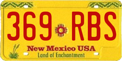 NM license plate 369RBS