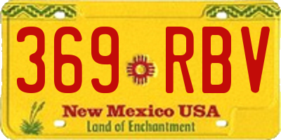 NM license plate 369RBV