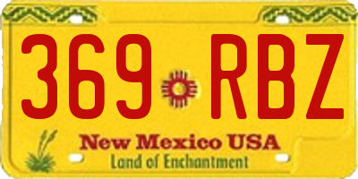 NM license plate 369RBZ