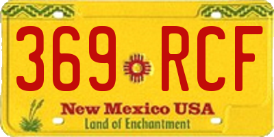 NM license plate 369RCF