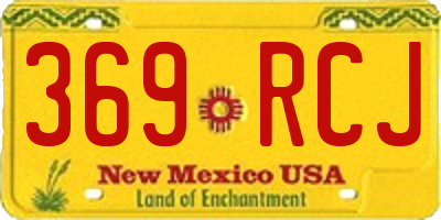 NM license plate 369RCJ