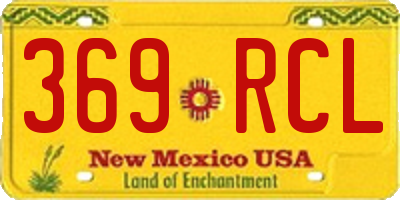 NM license plate 369RCL