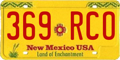 NM license plate 369RCO