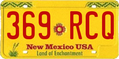 NM license plate 369RCQ