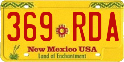 NM license plate 369RDA