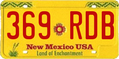 NM license plate 369RDB