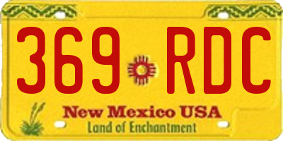 NM license plate 369RDC