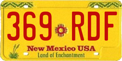 NM license plate 369RDF