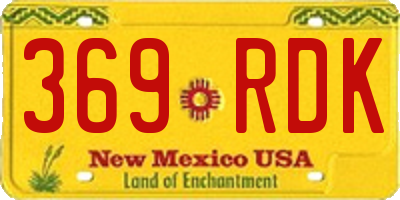 NM license plate 369RDK