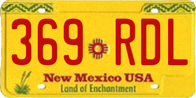 NM license plate 369RDL