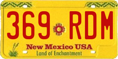 NM license plate 369RDM