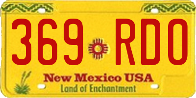 NM license plate 369RDO