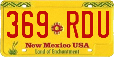 NM license plate 369RDU